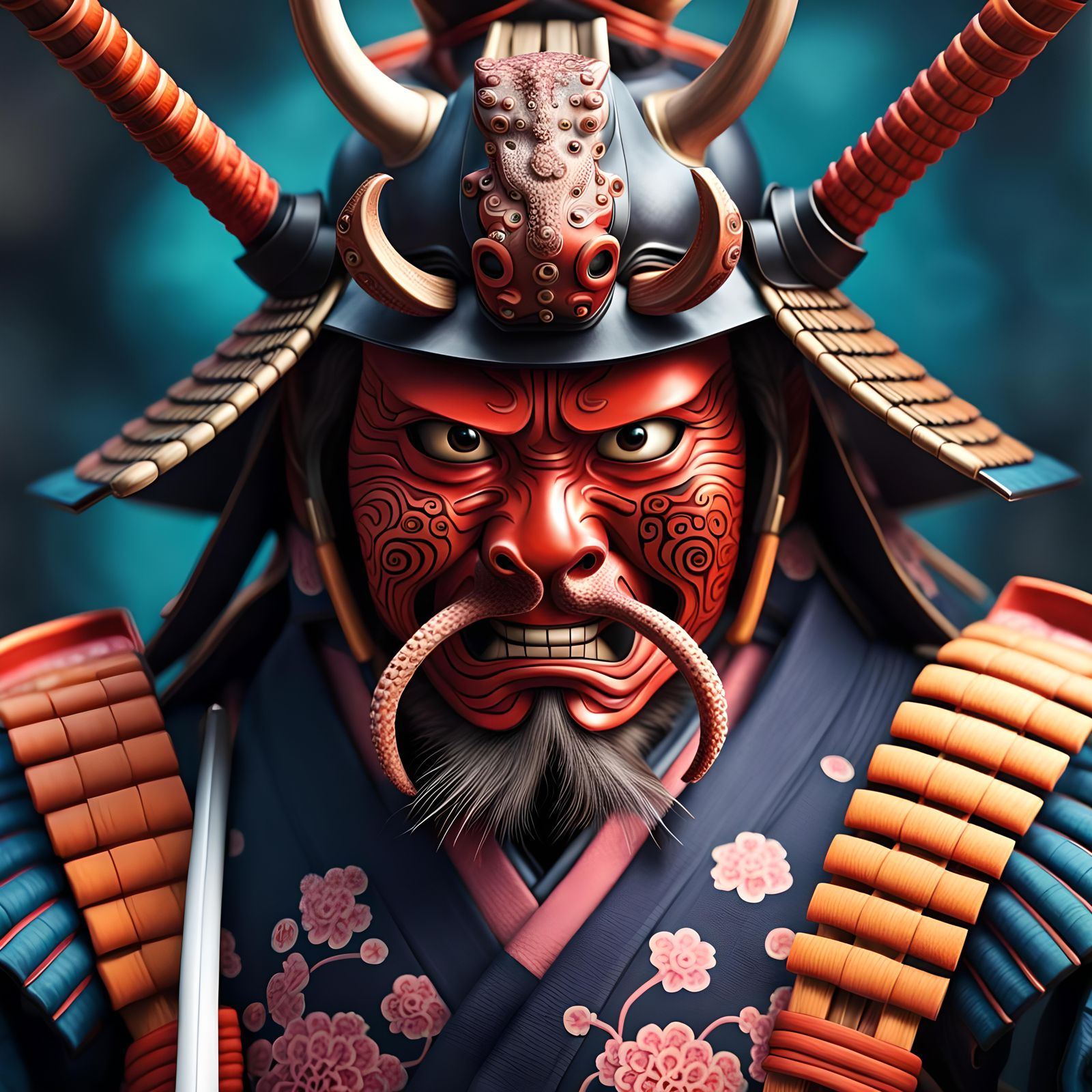 Vibrant Octopus Samurai in High Resolution