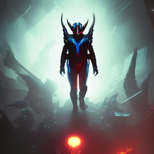 Demonic Hacker in Cyberpunk Kamen Rider Style