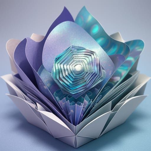 Surreal Origami Abalone Baskets in Soft Pastels