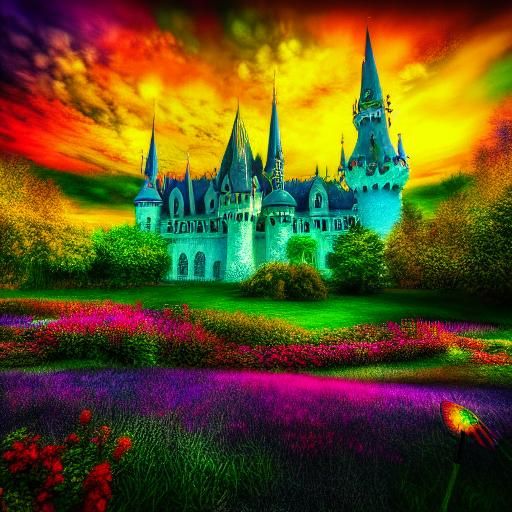 Colorful Magical Fantasy Land in Hyperrealistic Style