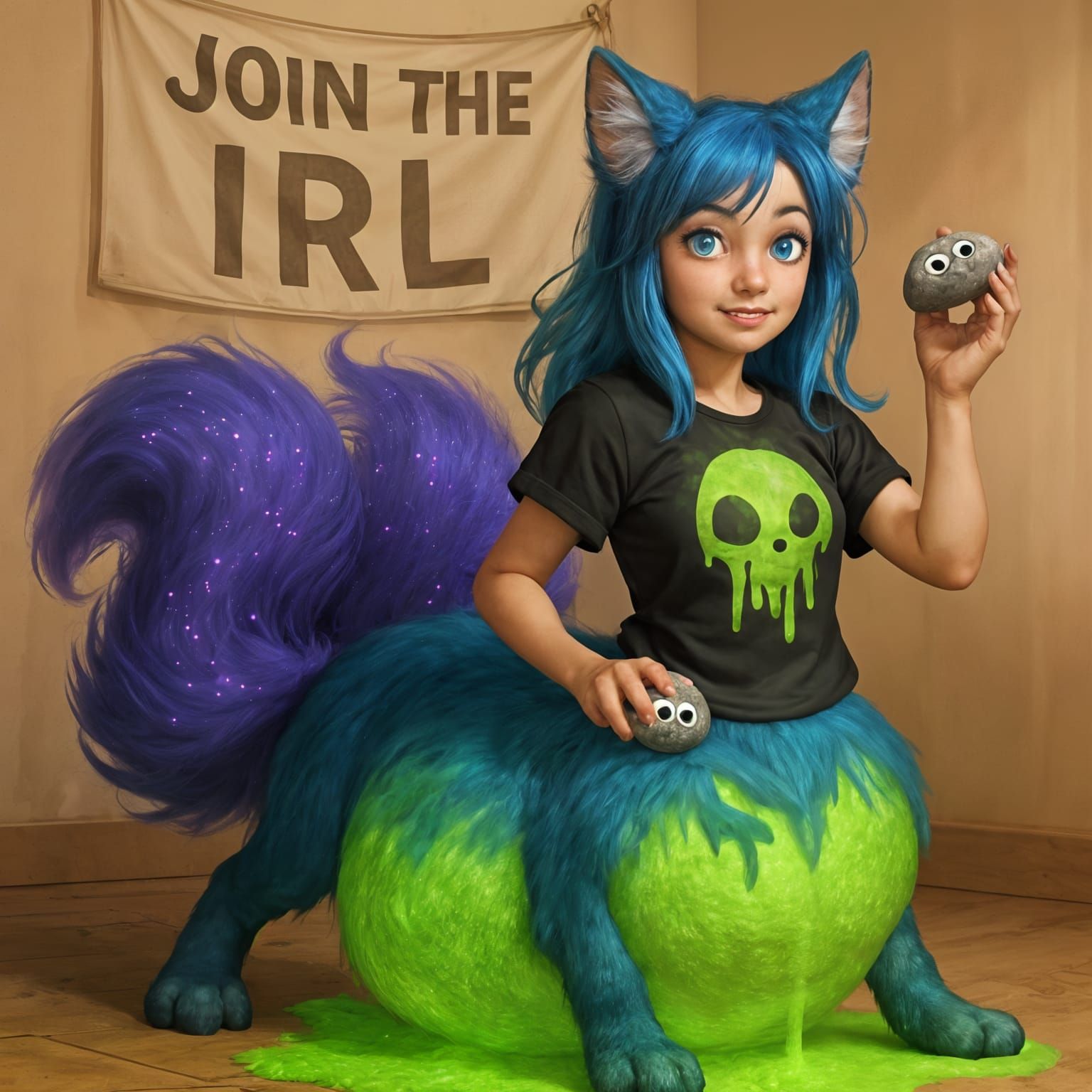 Majestic Teen Centaur with Fox Features Holding Rock