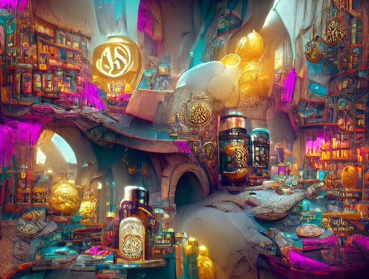 Fantastical Alchemist Shop Concept Art in 8K