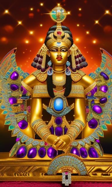 Goddess Osiris with all her jewels in all her glamor floatin...