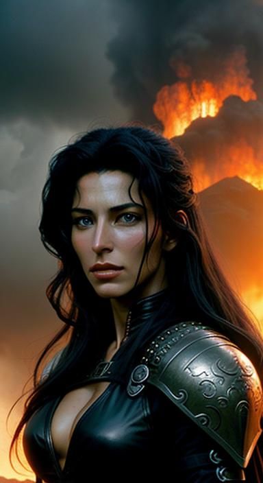 Cinematic Digital Painting of Young Woman