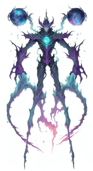 Cosmic Entity Ruling Universe, Oil Painting