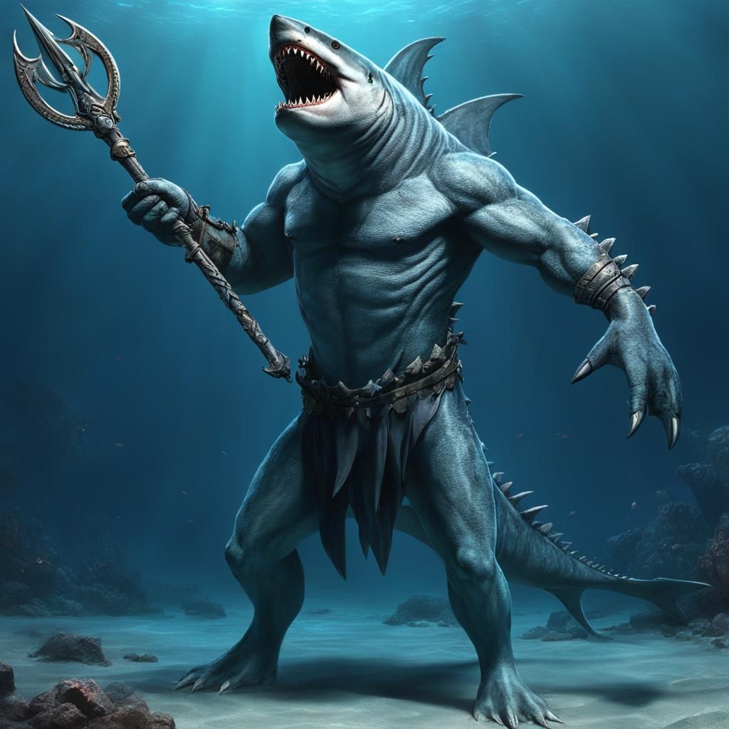 Akheilos: The Trident-Wielding Were-Shark