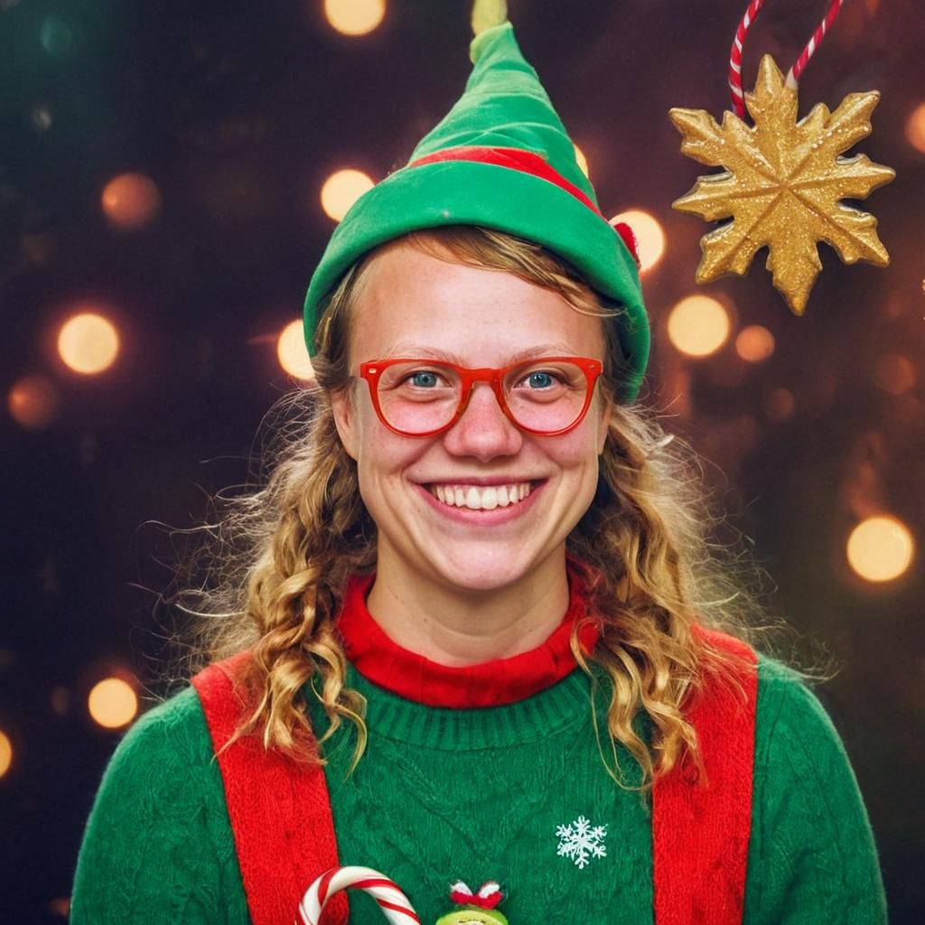 A Joyful Christmas Elf in Festive Splendor