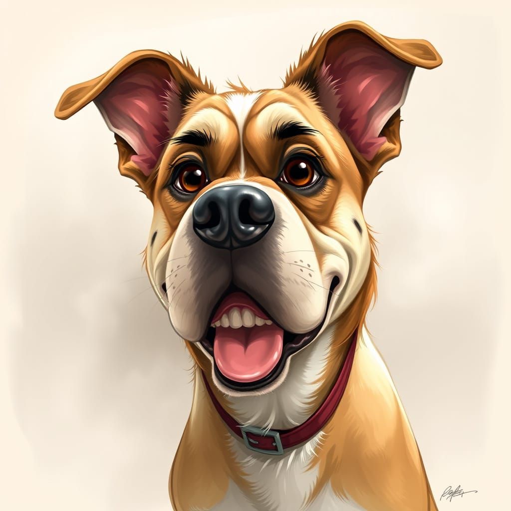 Funny Dog Caricature Art
