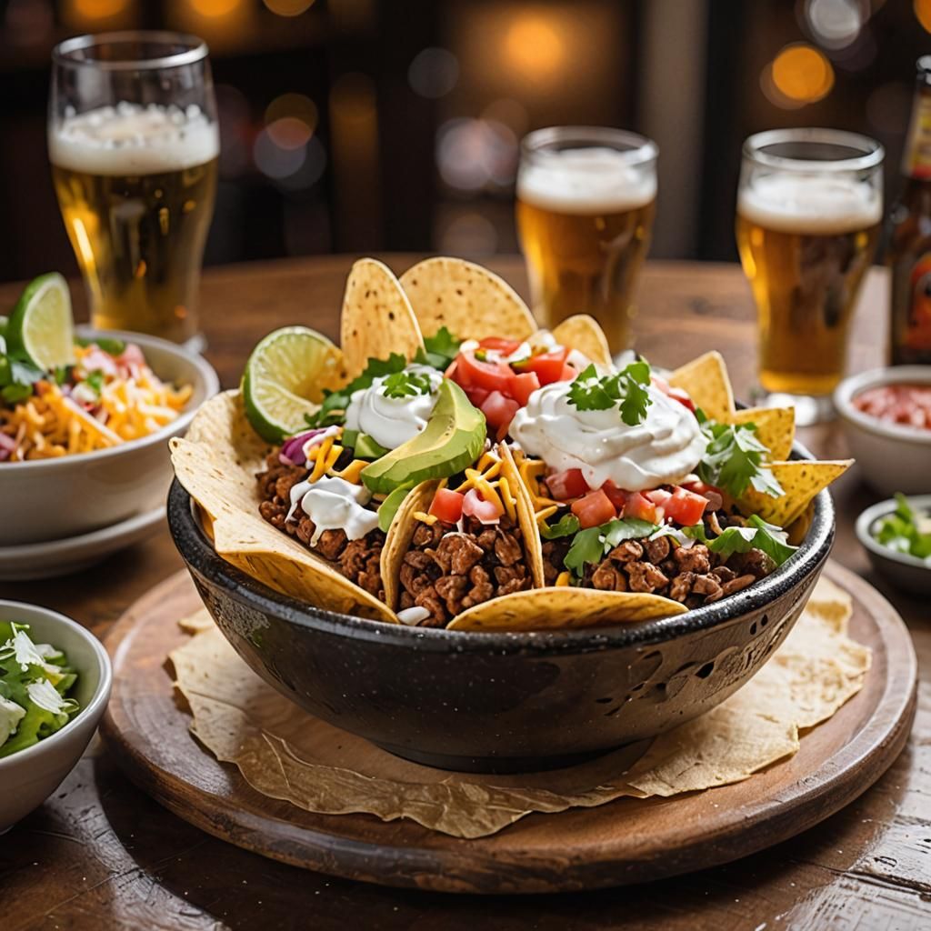 Delectable Taco Bowl in Mexican Restaurant