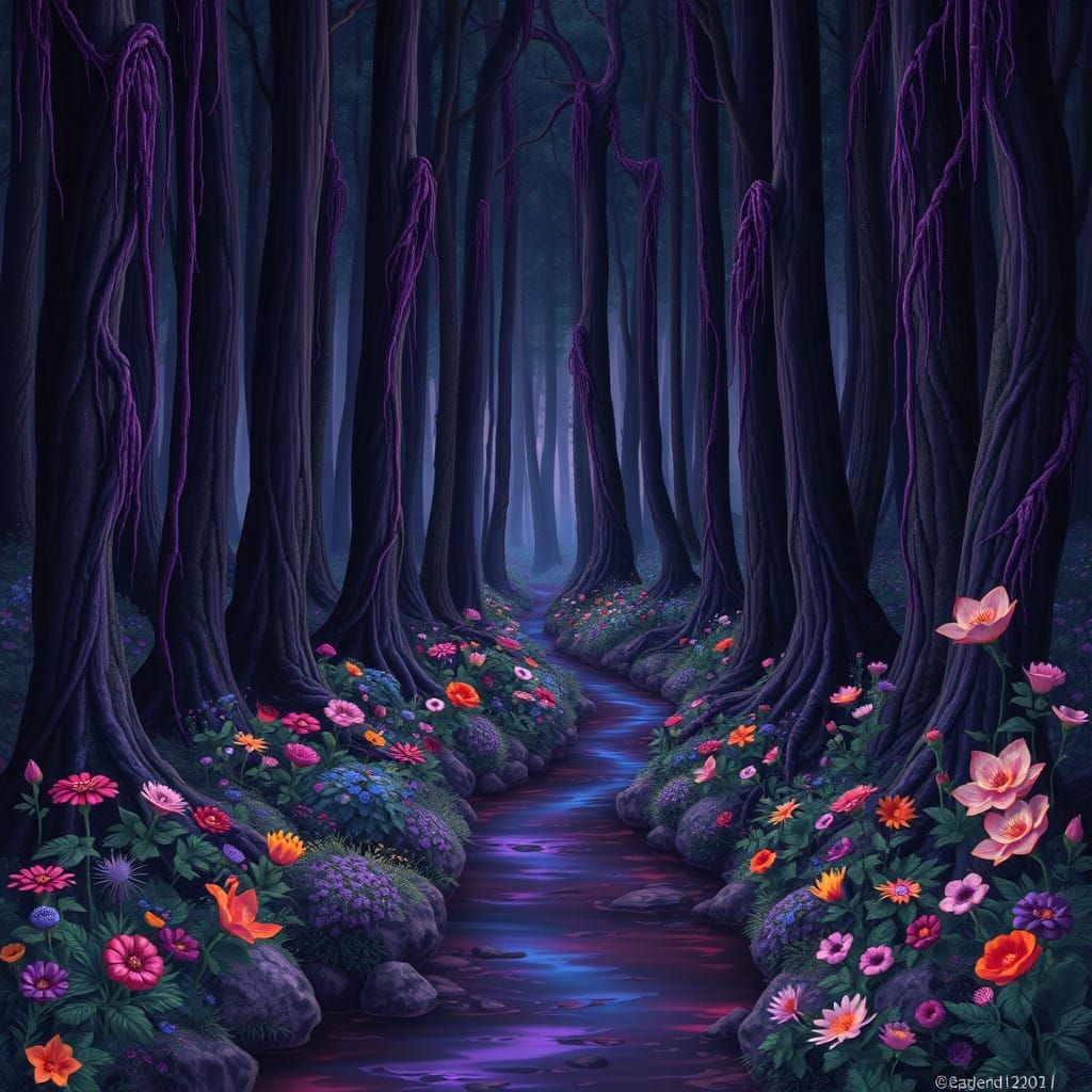 Fantastic surreal forest