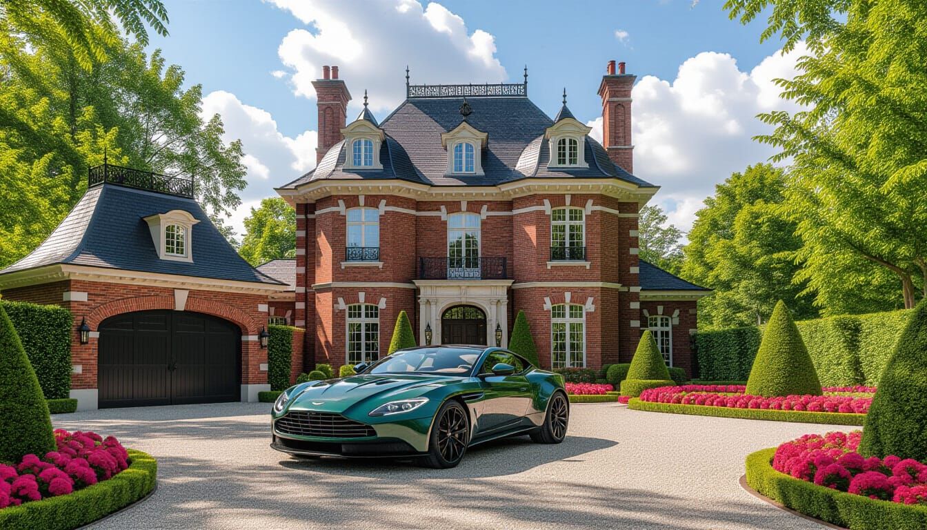 Victorian Chateau with Aston Martin DBX in Monet Style