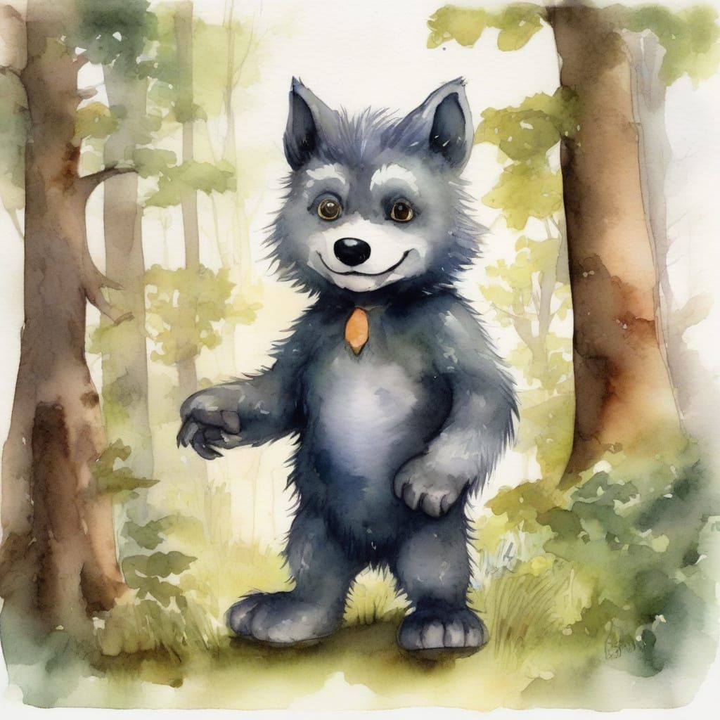 Adorable Werewolf Transformation in Fairytale Forest