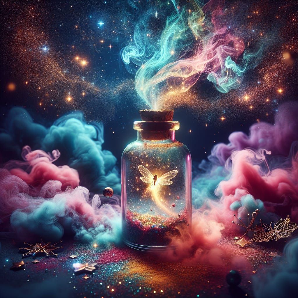 magical fairy dust in a bottle smoking