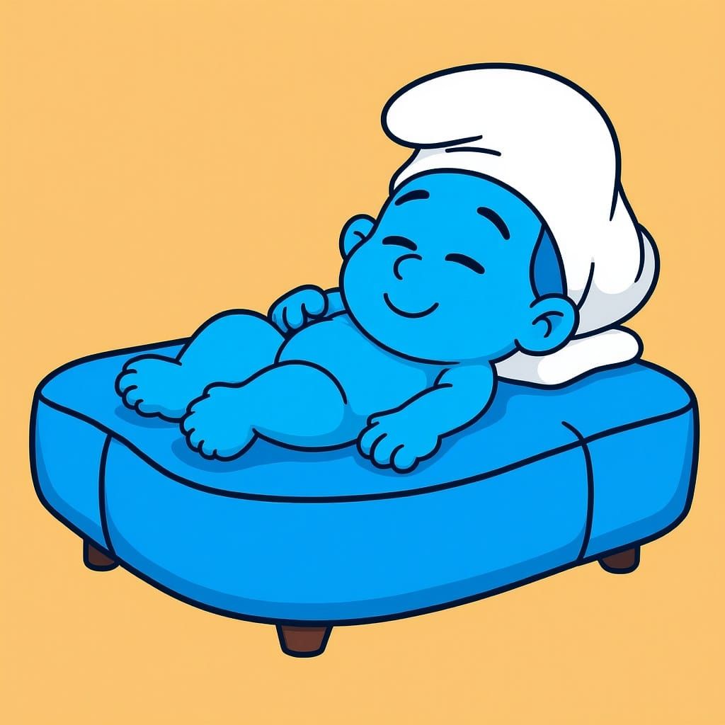 Smurf Dreams: A Nap on a Smurf Bed