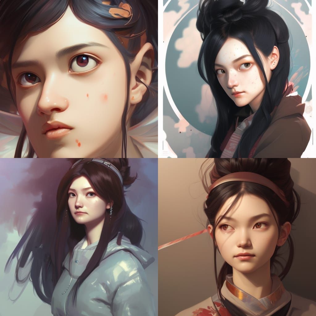 Nezuko Kamado Portrait in Hyperdetailed Digital Art Style