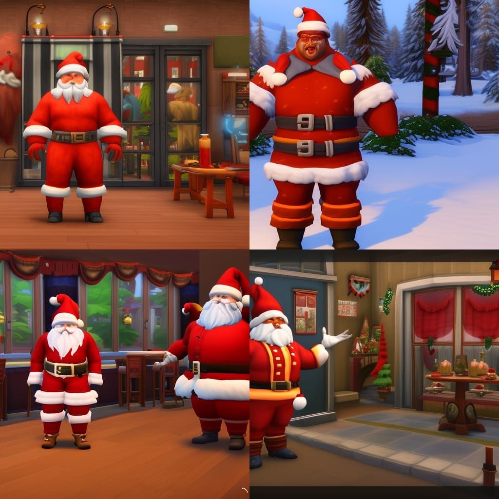 Orc Santa Mascot for Sims 4 Restaurant