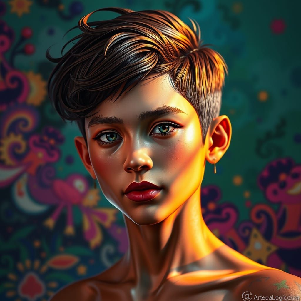 Hyperrealistic Portrait in Art Nouveau Style