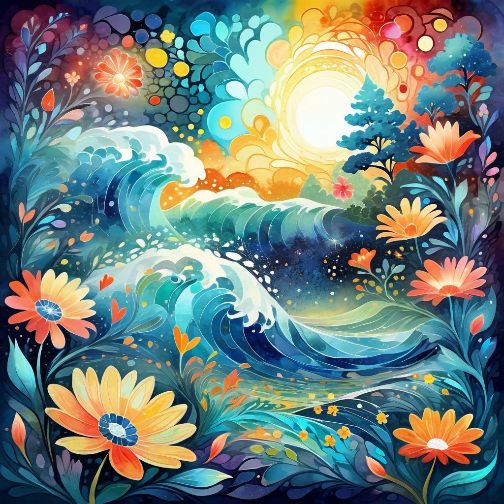 Floral Dream in Gouache Impressionist Style