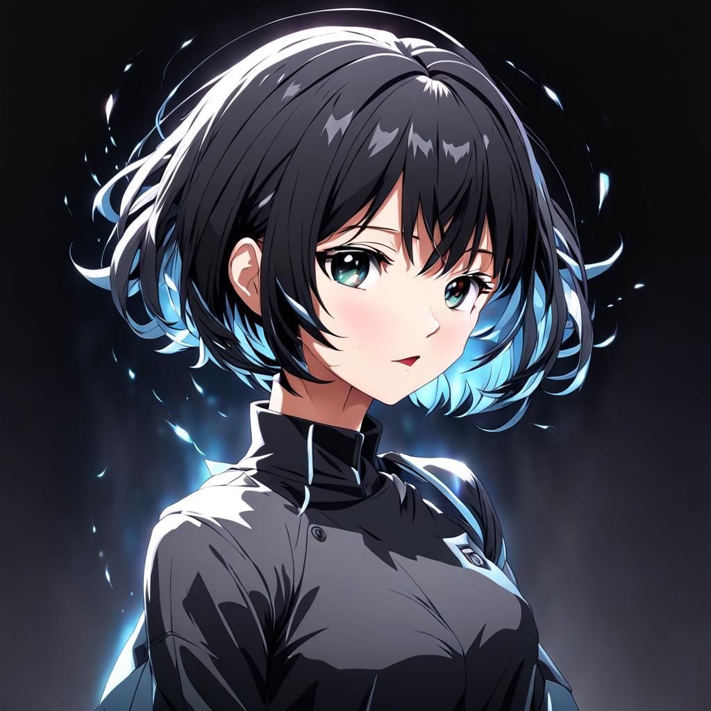 Anime Girl with Magnetic Waves of Pain