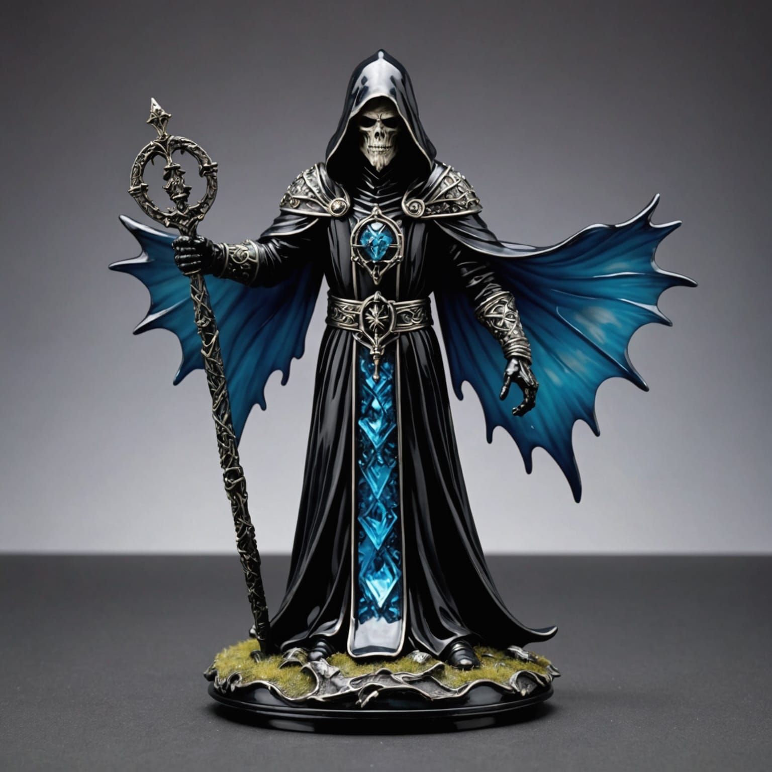 Grimdark Scene in Enameled Glass Figurine