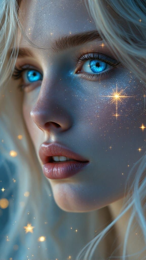 Ethereal Portrait of a Starlit Beauty