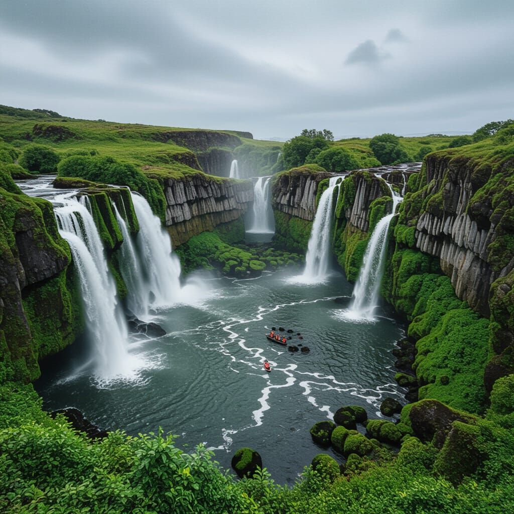 Beautiful Island Paradise with Fantastic Waterfalls