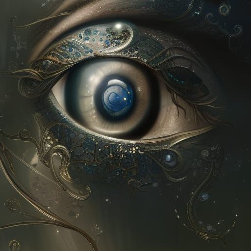 Amethyst Crystal Eyeball Digital Art