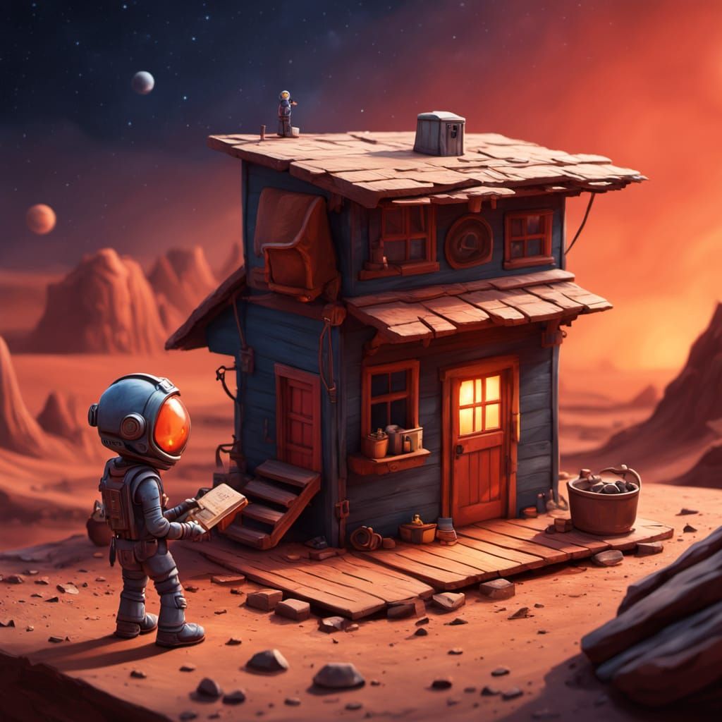 Alien Crafts Doghouse on Mars