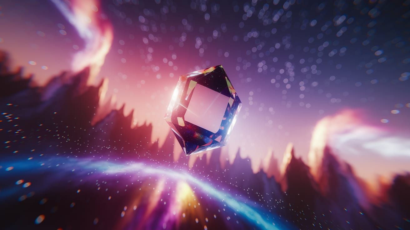 Cosmic Crystal Amidst Swirling Nebulae