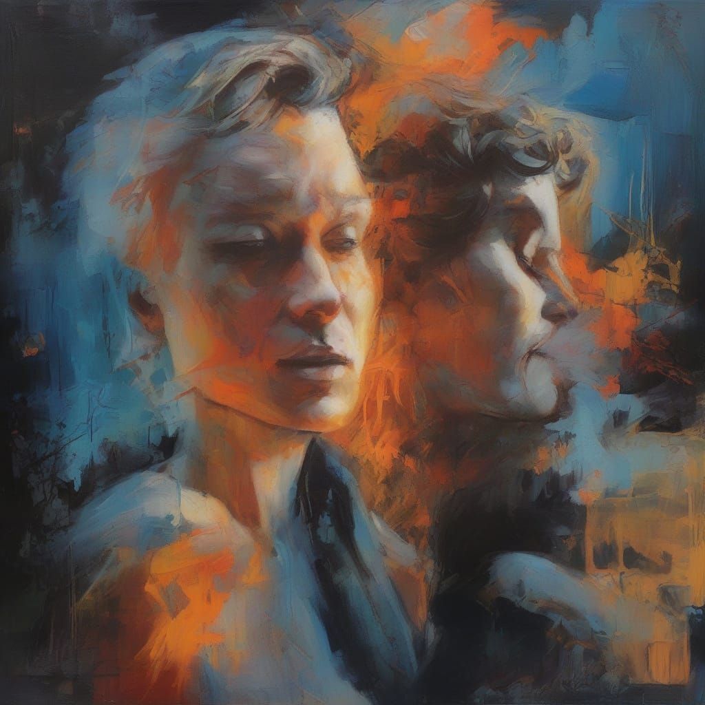 Surreal Embrace: Heathcliff and Kathy in a Dreamlike Landsca...