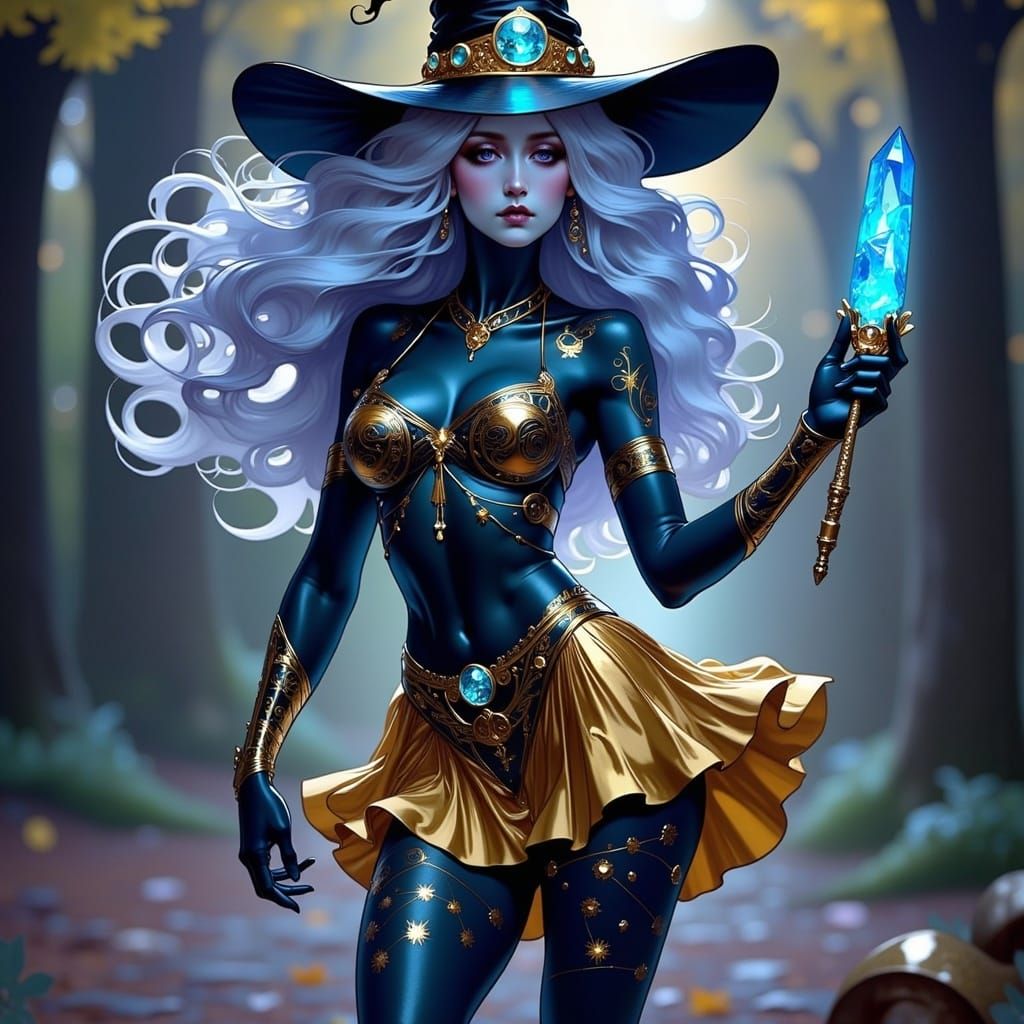 Art Nouveau Witch Conjuring Magic