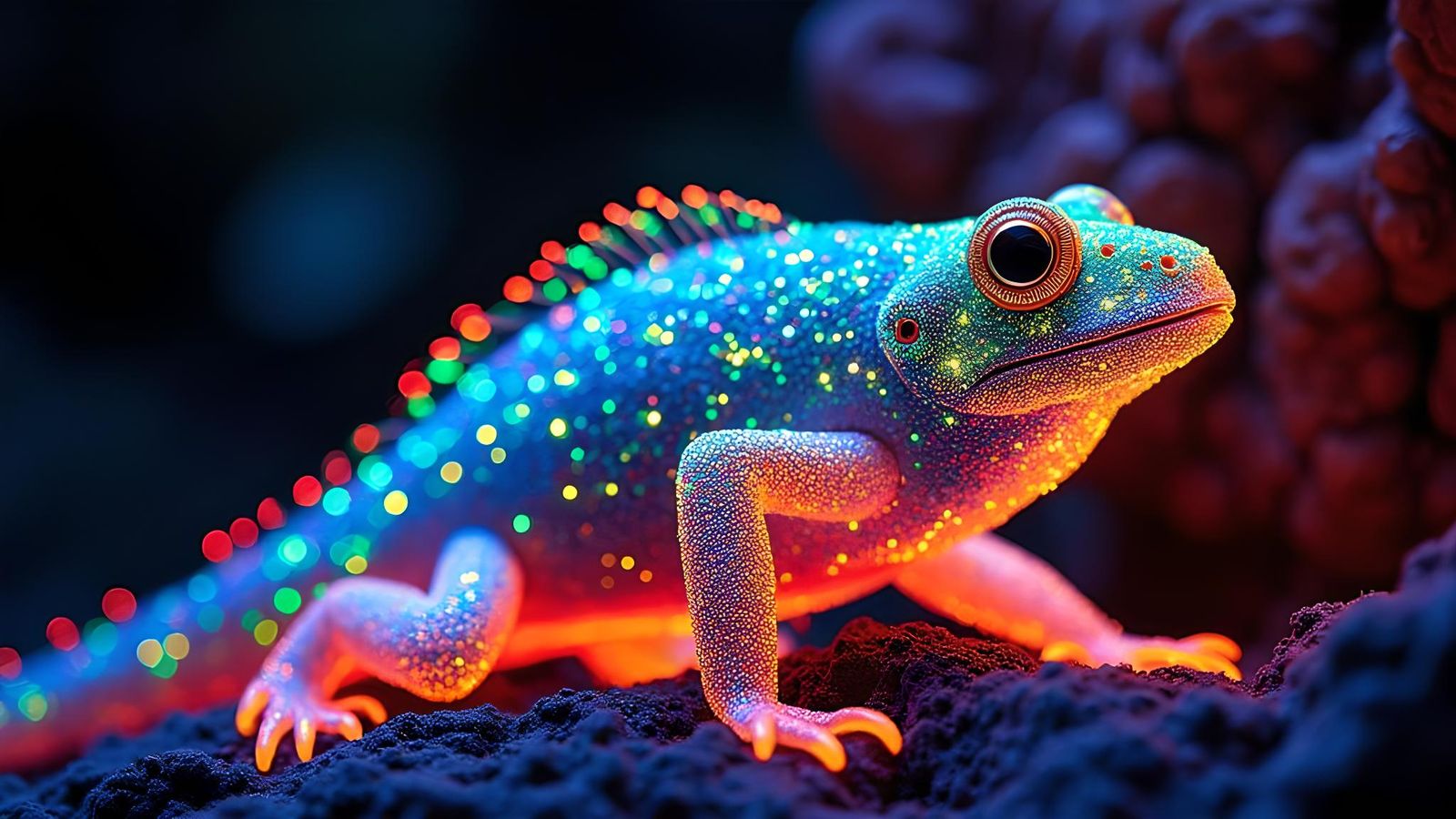 Vibrant Exotic Colors in Fluorescent Ethereal Depth