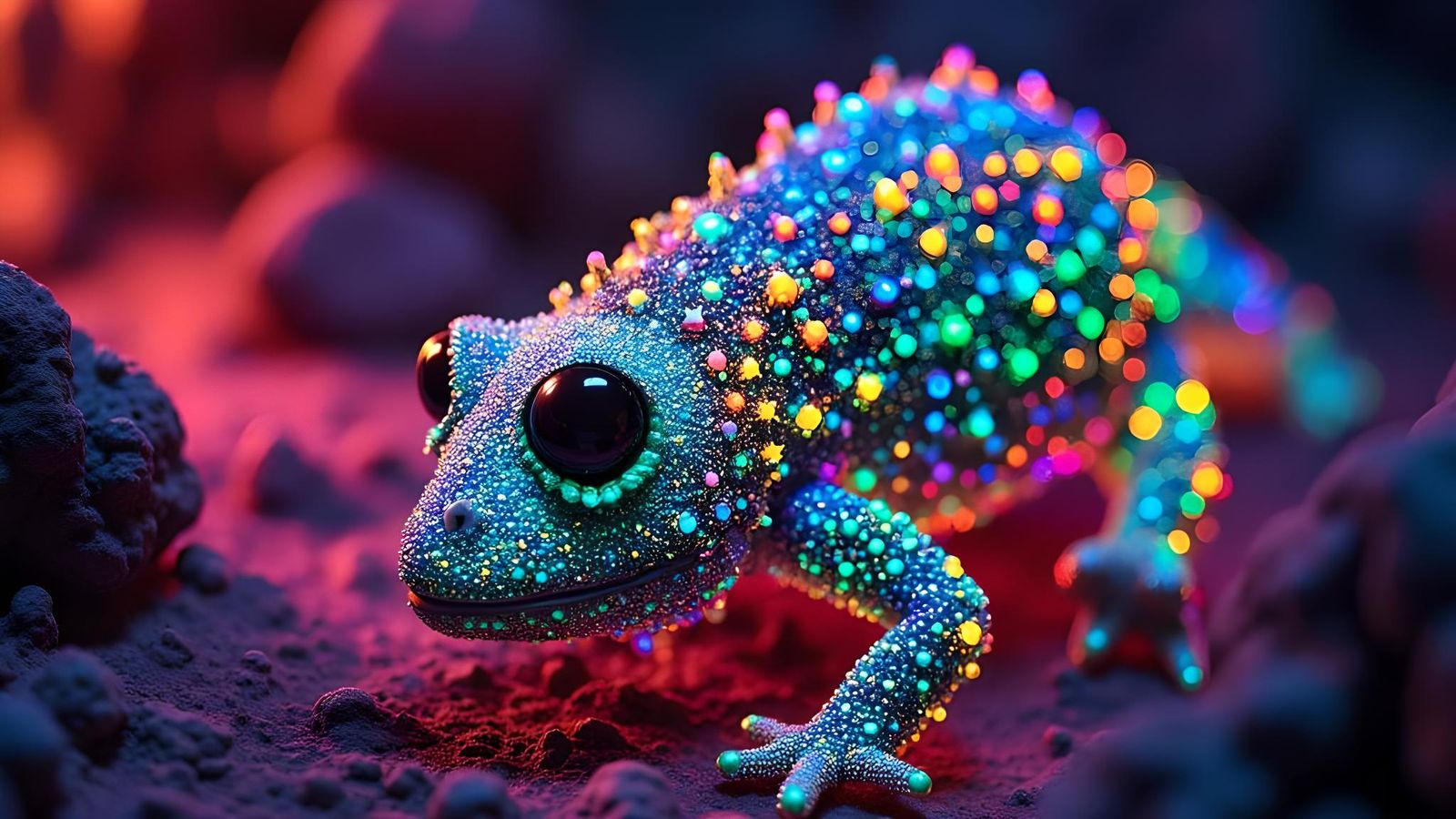 Exotic Vibrant Fluorescent Photo in National Geographic Styl...