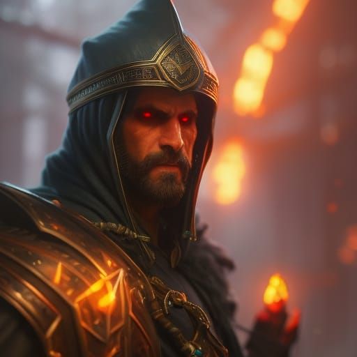 Lightning Skeletal Mage Portrait in Digital Art Style