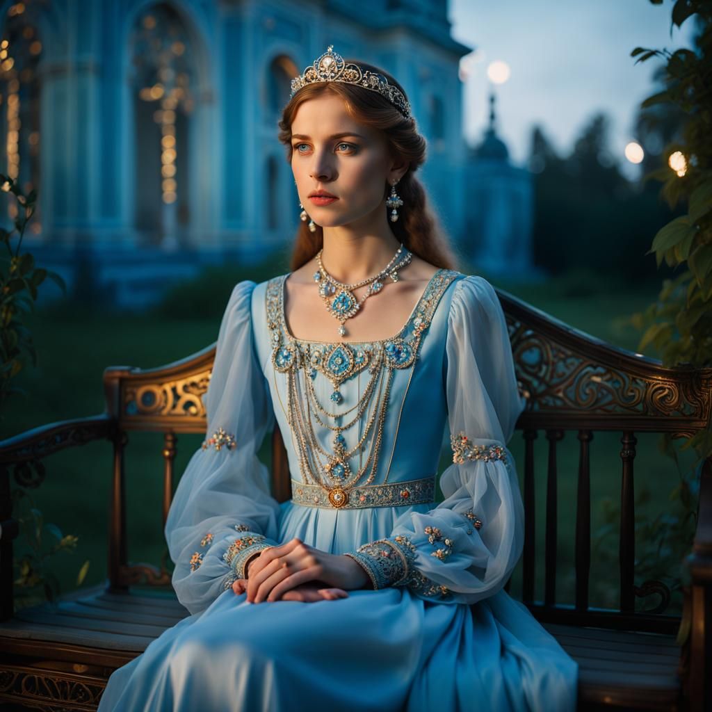 Russian Princess Portrait with Art Nouveau Accents