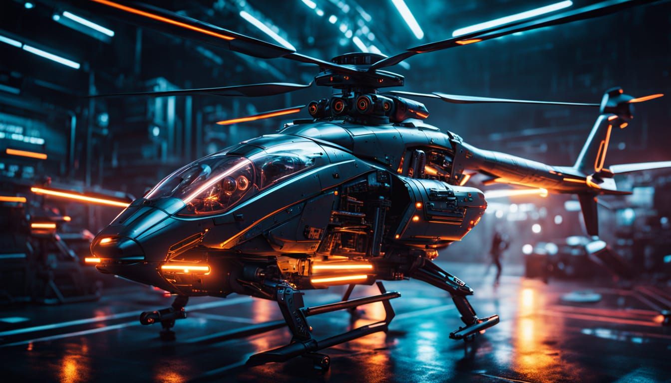 Futuristic Jet Copter in Hyper-Realistic Sci-Fi Art