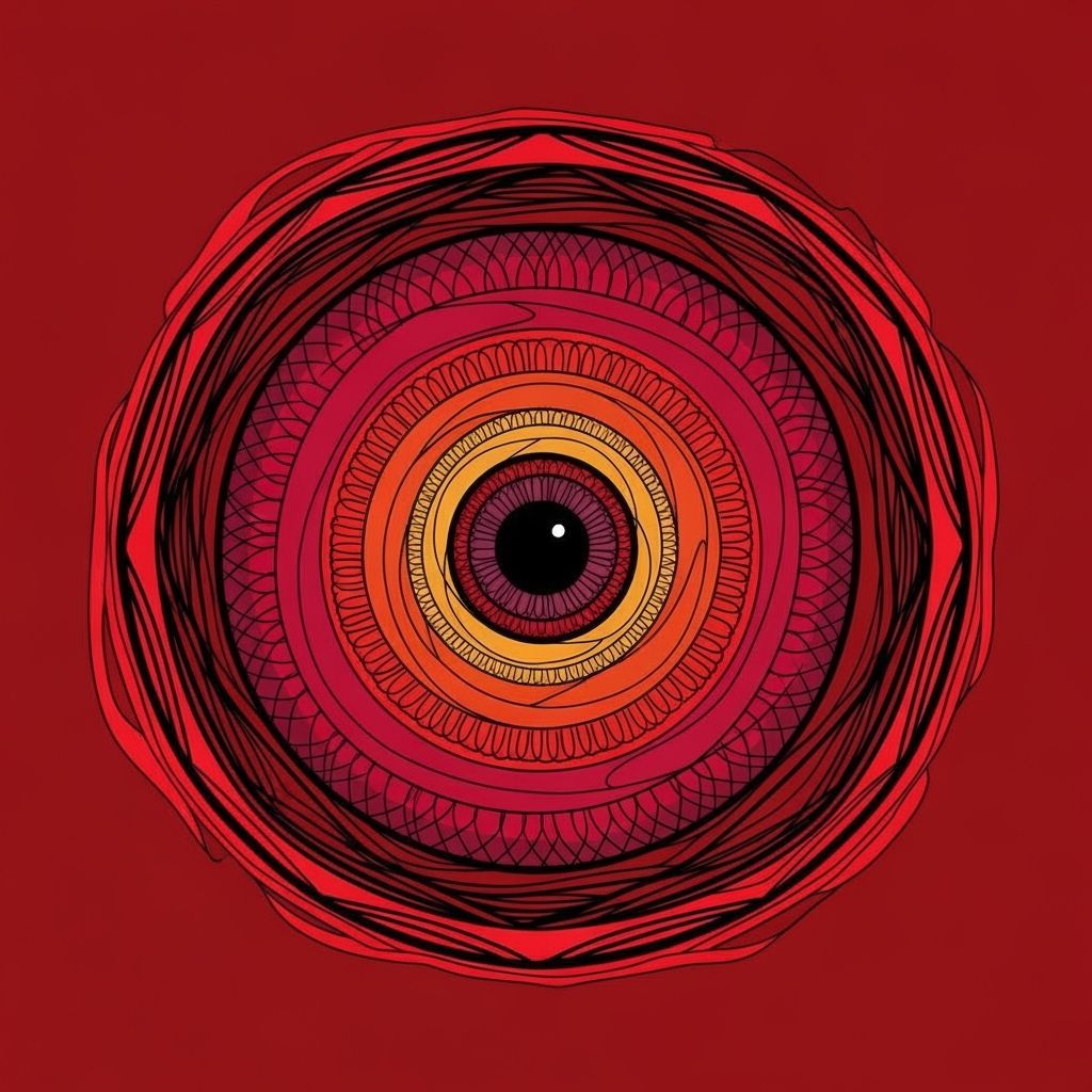 Stylized Iris Design with Concentric Rings