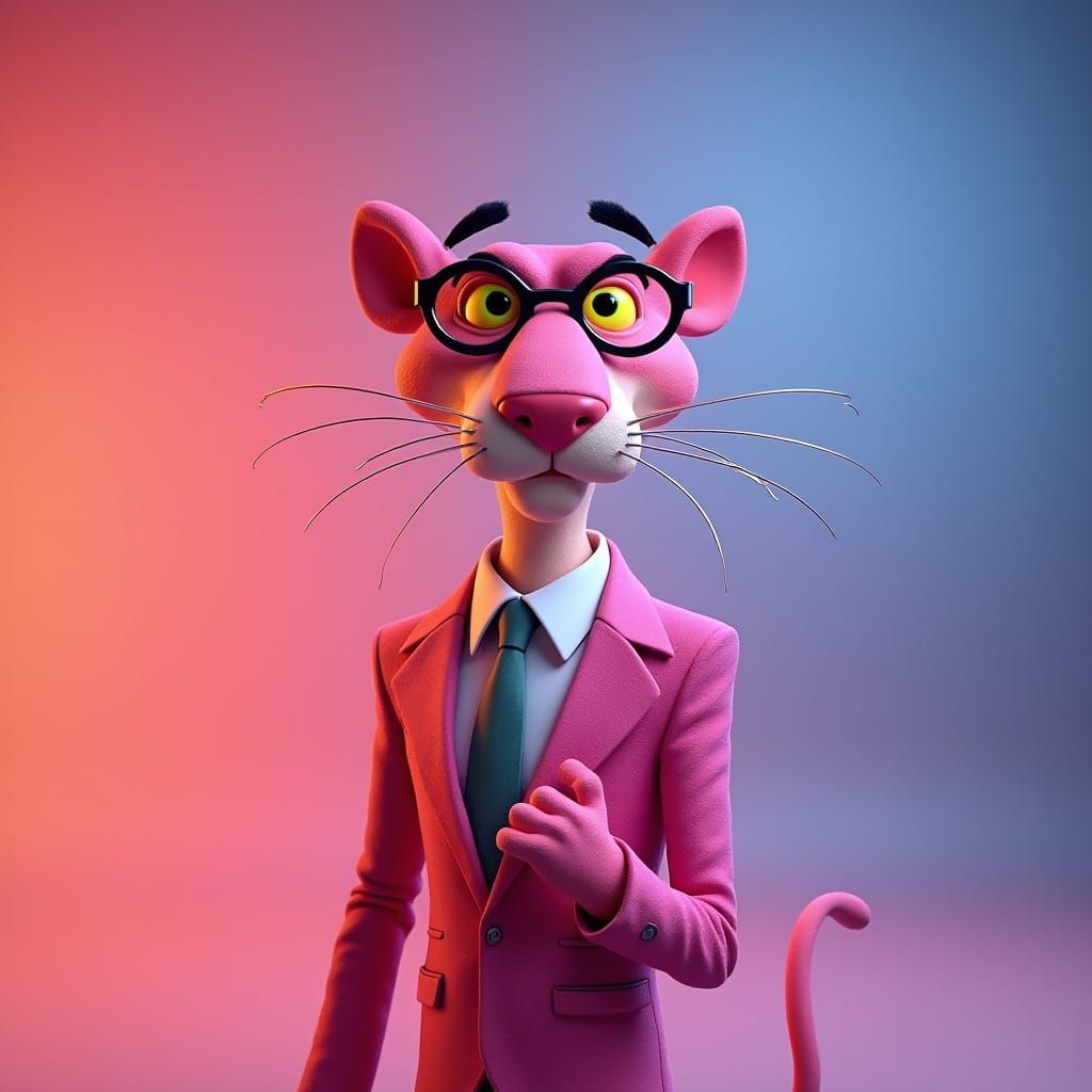 Pink Panther Reimagined as Pixar 3D Art