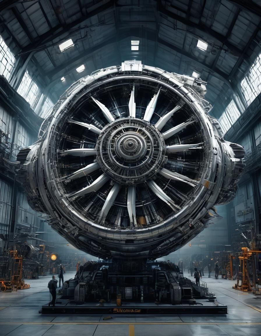 Futuristic Gigantic Engine in Hyperdetailed Style