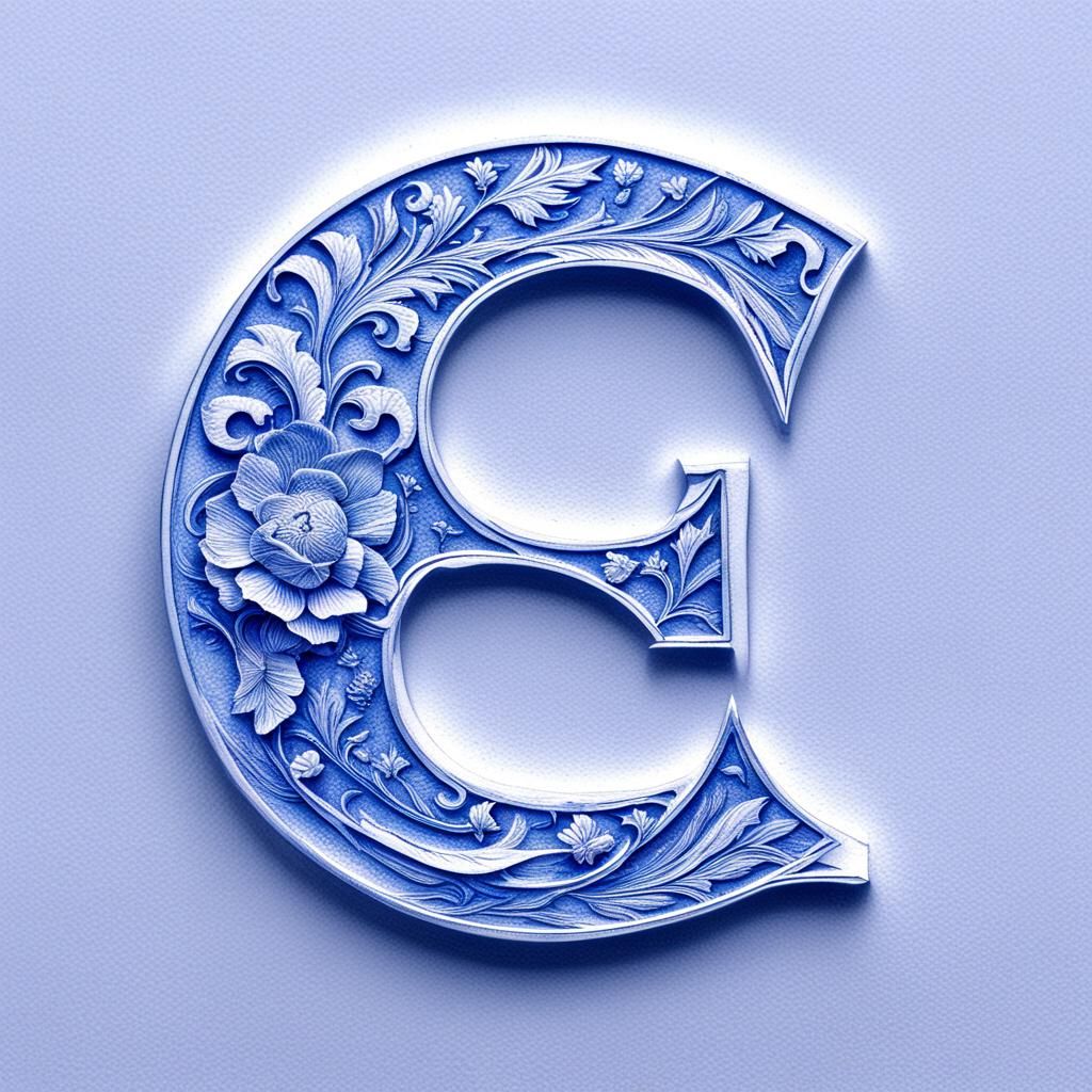 Finely Engraved Letter C