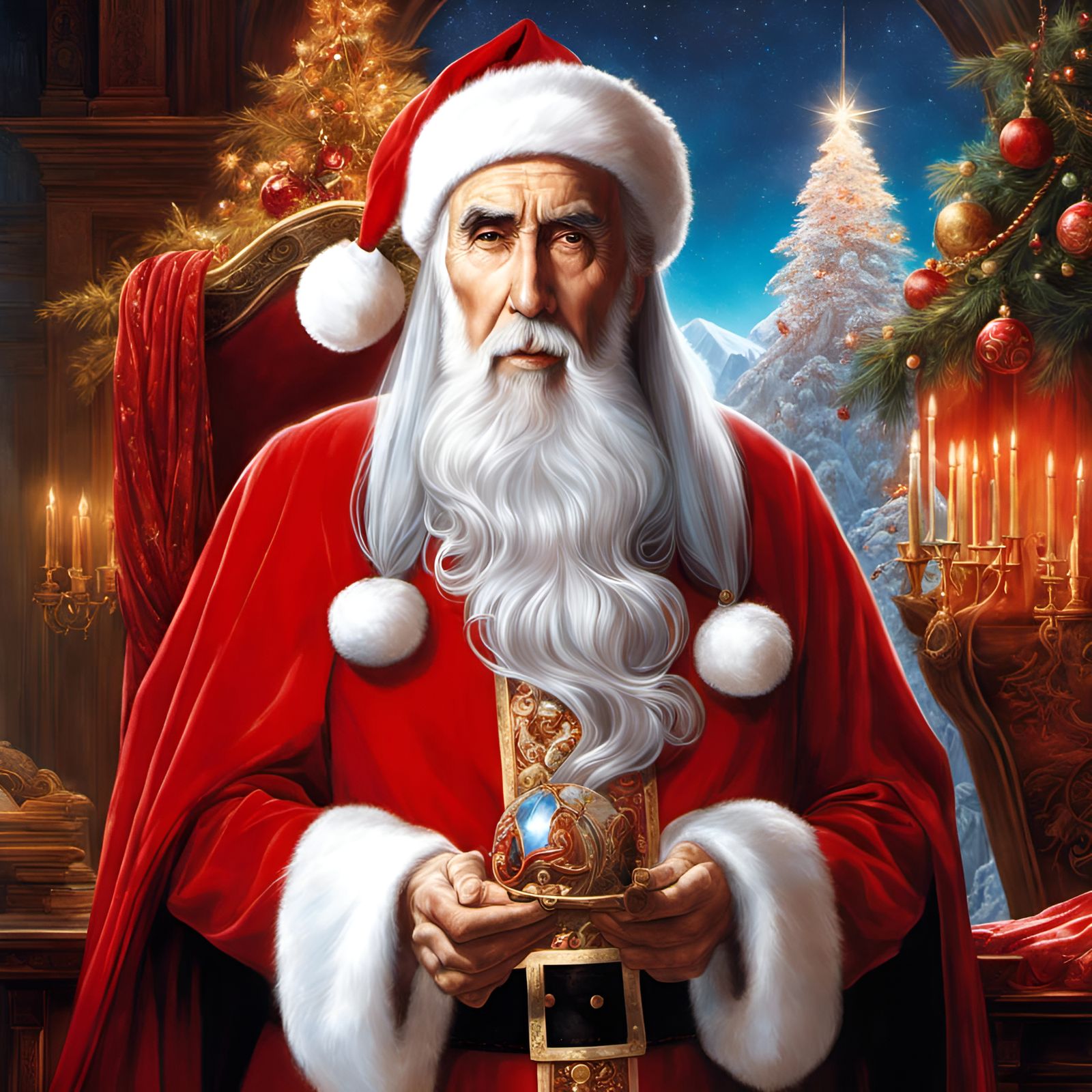 Santa Portrait in Renaissance Style