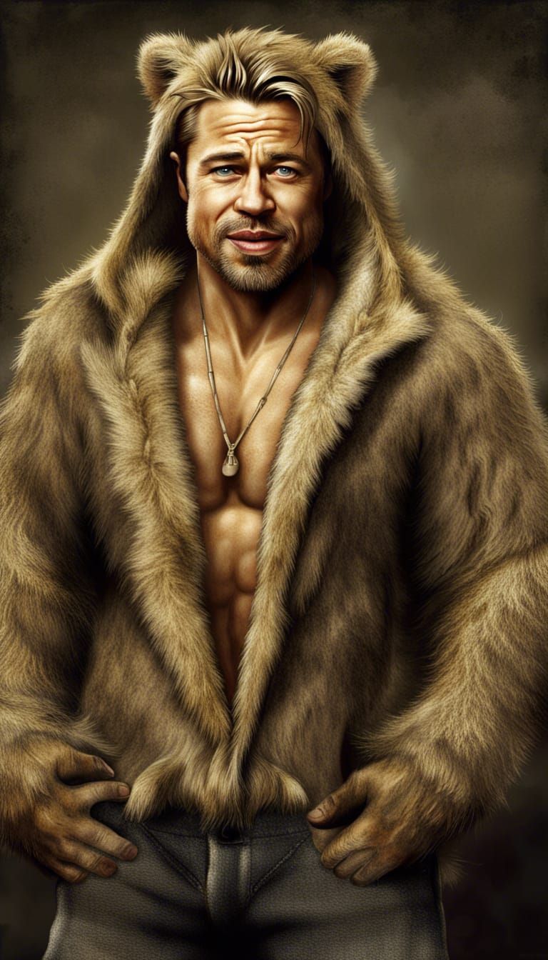 Man-Bear Hybrid Portrait with Detailed Features