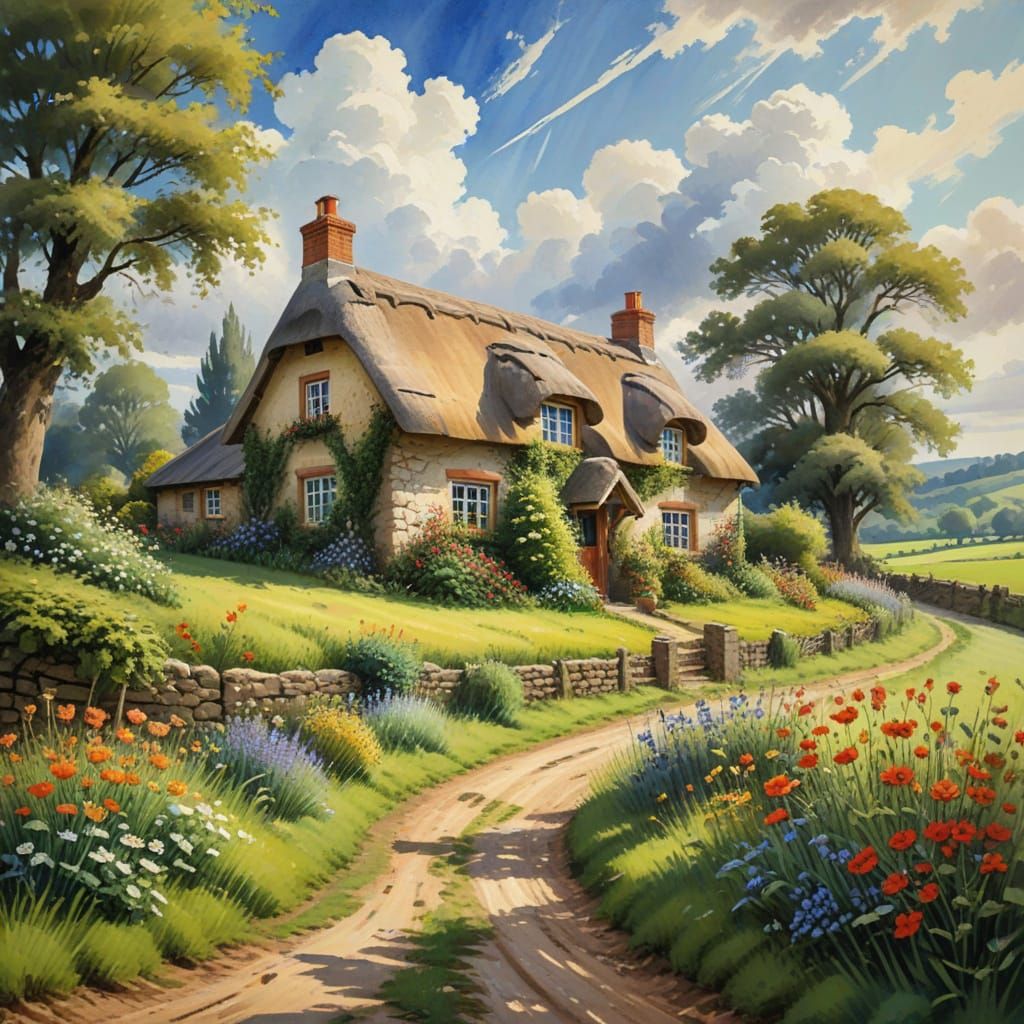 Idyllic English Cottage in Lush Countryside