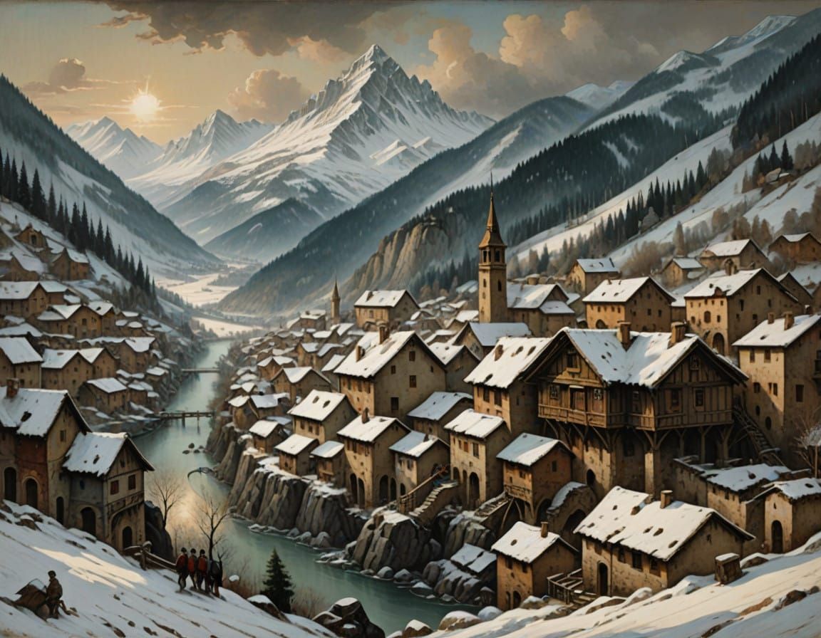 Winter Village in Renaissance Style