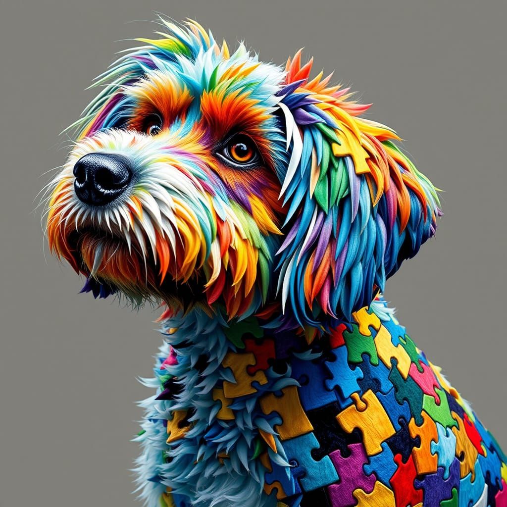 My dog is a multi colored 600 piece puzzle