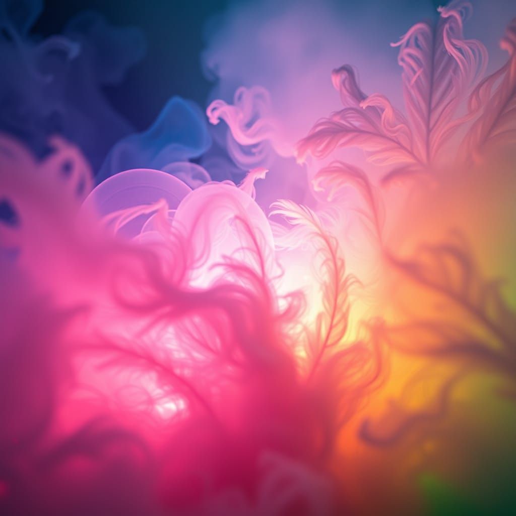 Dreamlike Scene With Vibrant Swirling Colors