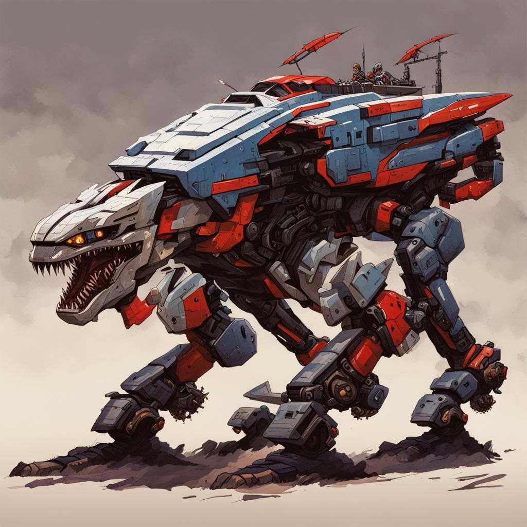 Futuristic Biomechanical Creature, Fantasy Art Style