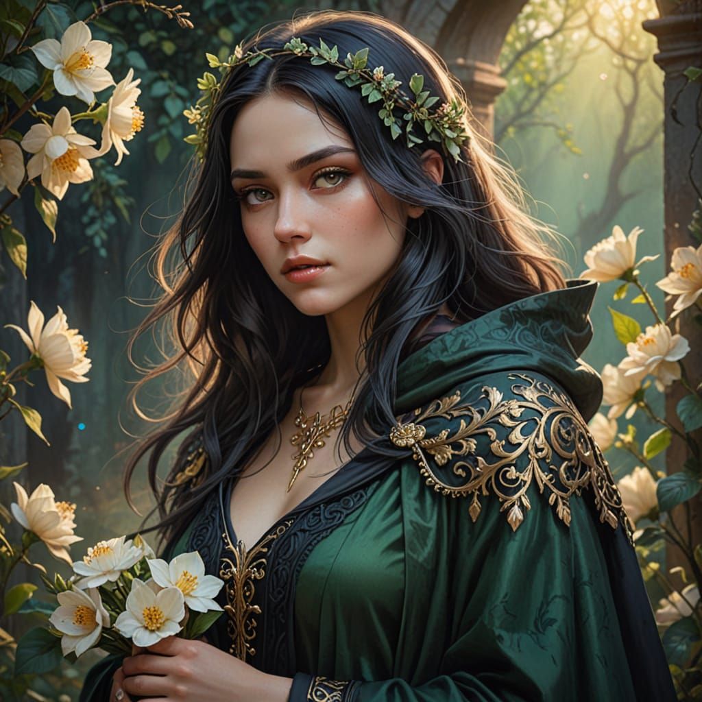 Romantic Dark Fantasy Portrait of Hades and Persephone