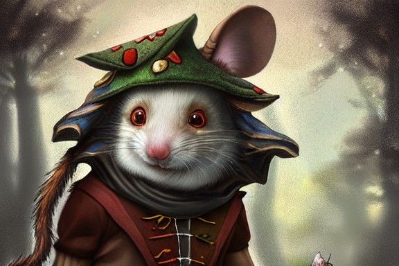 Chibi Mouse Jester in Castle Yard: Redwall Art