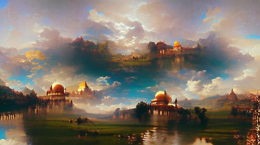 Taj Mahal Inspired by Albert Bierstadt, 8K